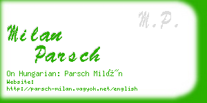 milan parsch business card